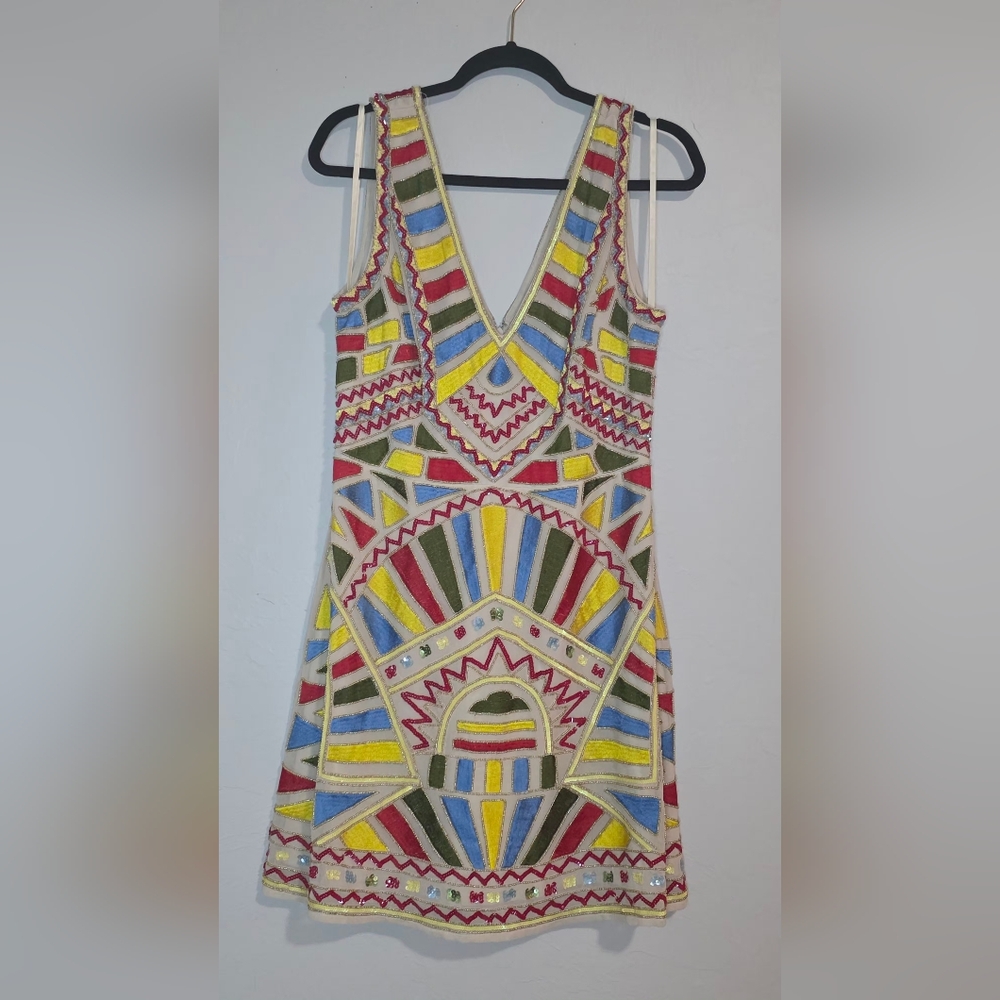 Gianni Bini Multicolor Geometric Mini Dress